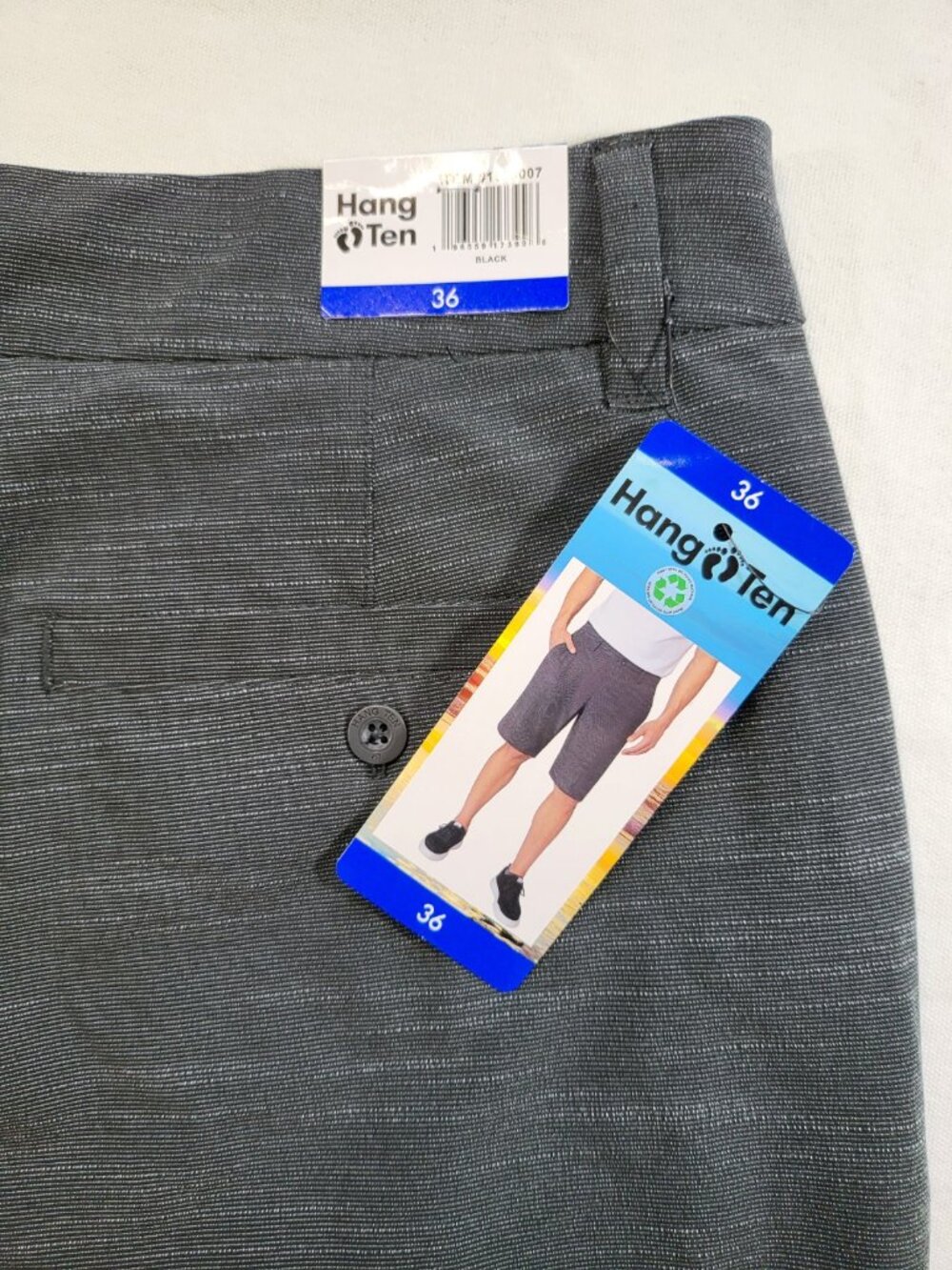 NWT Hang Ten Black Board Shorts Size 36 Surf Swimwear - Picture 9 of 9